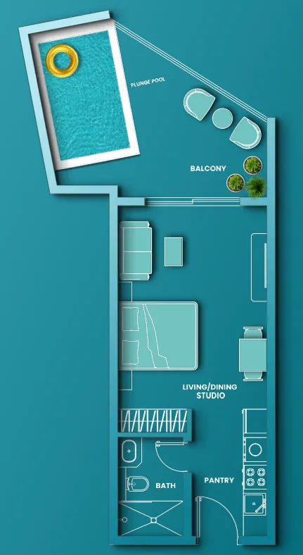 Aqua Dimore — планировка 0 BR Type B