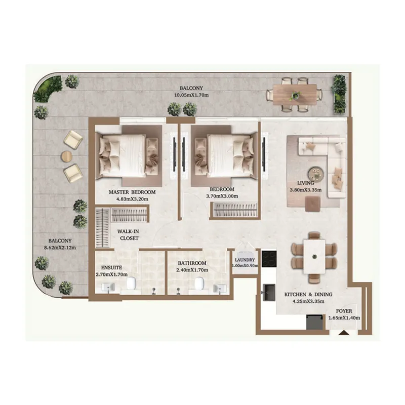 Arthouse Private Residences — планировка 2BR_309