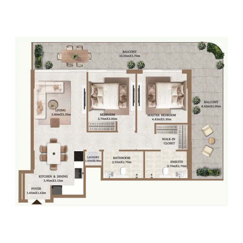 Arthouse Private Residences — планировка 2BR_415