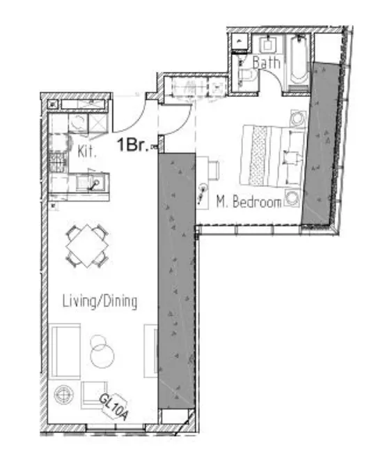 Aykon City Tower — планировка 1 BR Type B