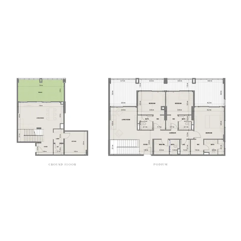 Blue Marina Residence — планировка 3 BR Type Q