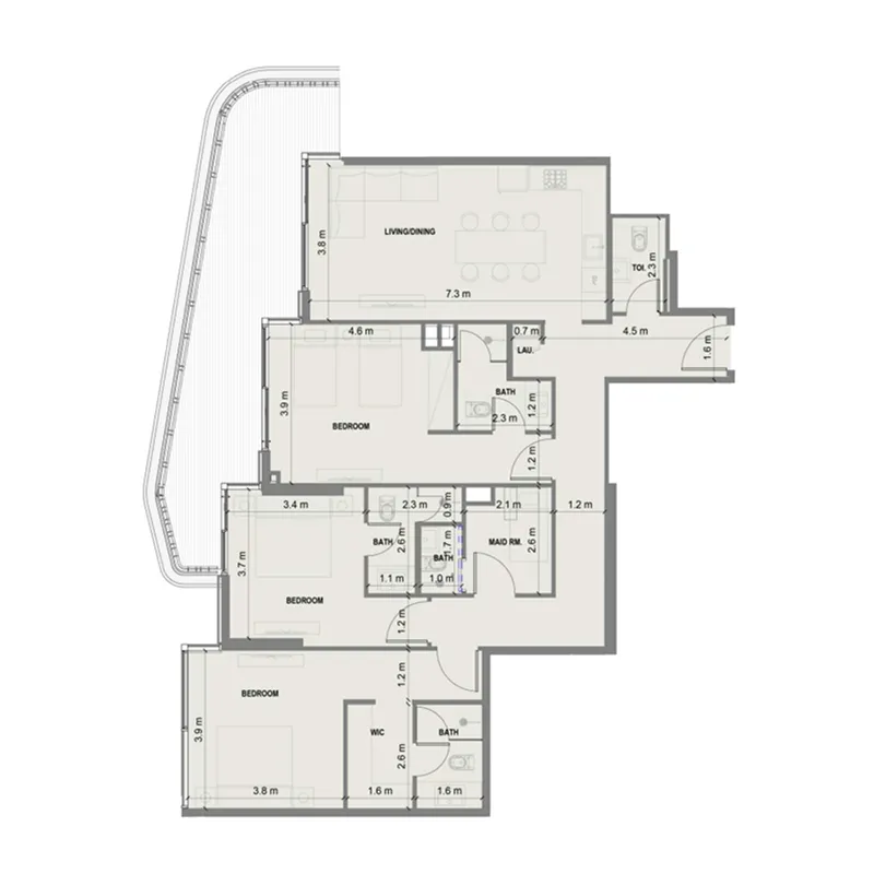 Blue Marina Residence — планировка 3br_03_7_01
