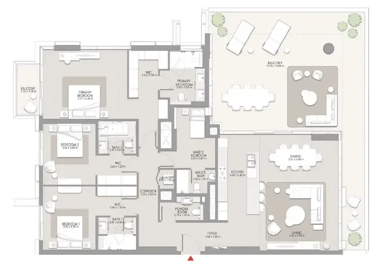 City Walk Crestlane — планировка 3 BR Type F