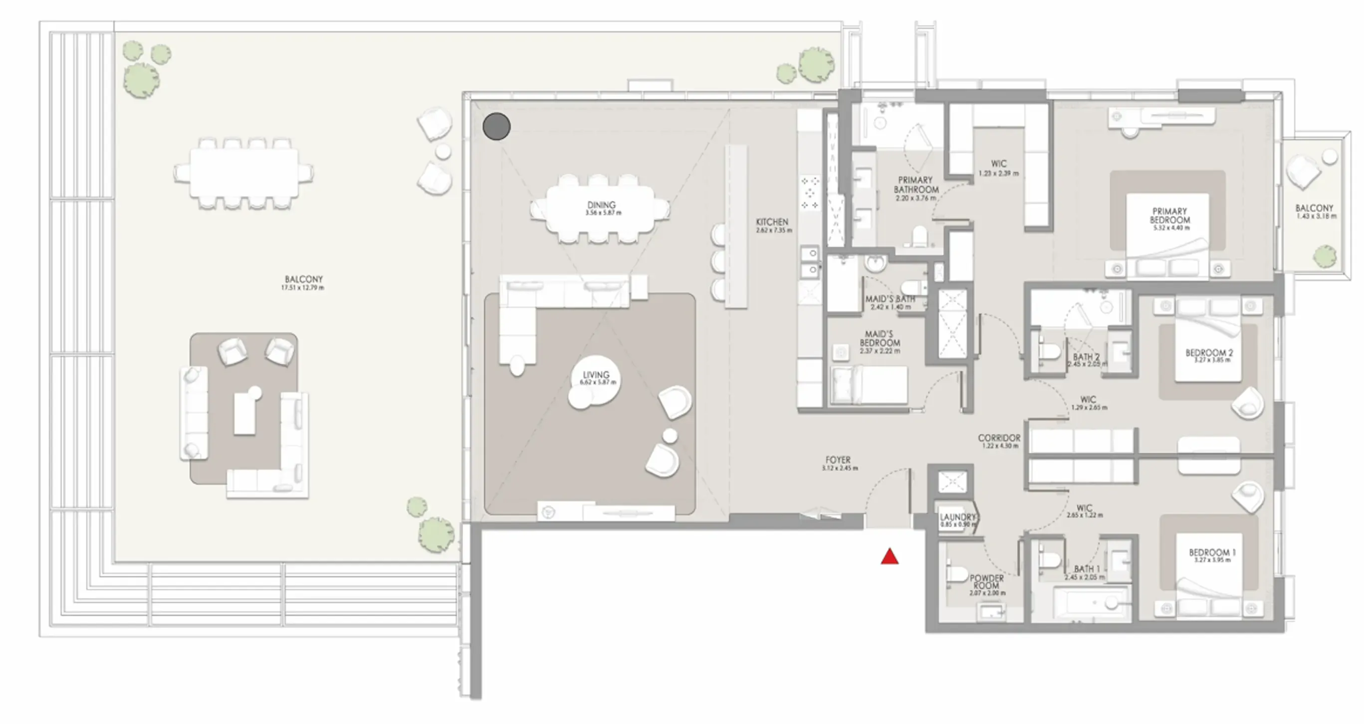 City Walk Crestlane — планировка 3 BR Type H