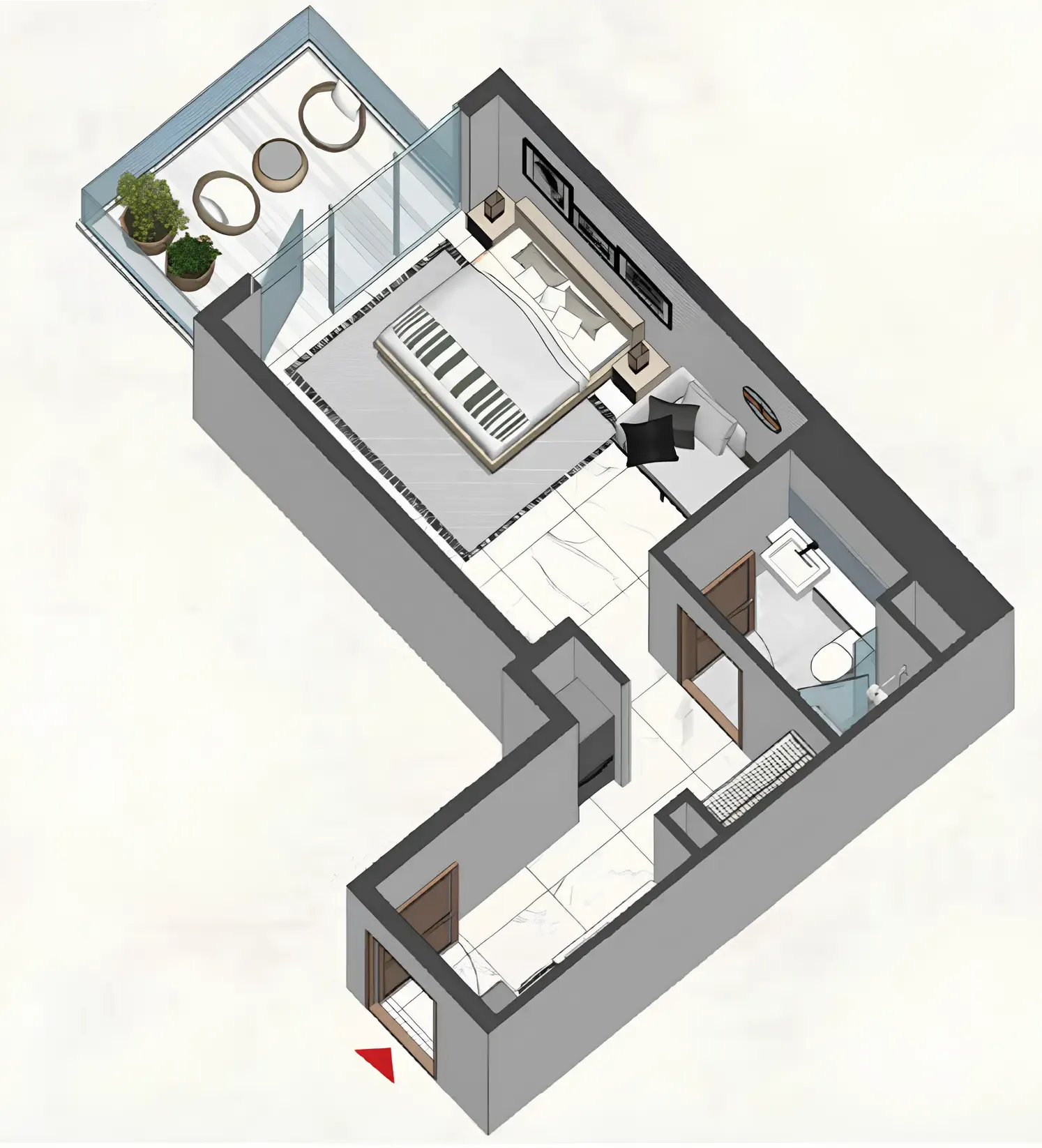Comfort by Roof — планировка 0 BR Type N