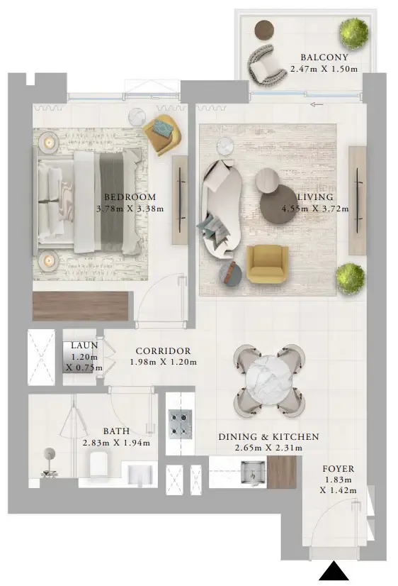 Creek Haven — планировка 1 BR Type A