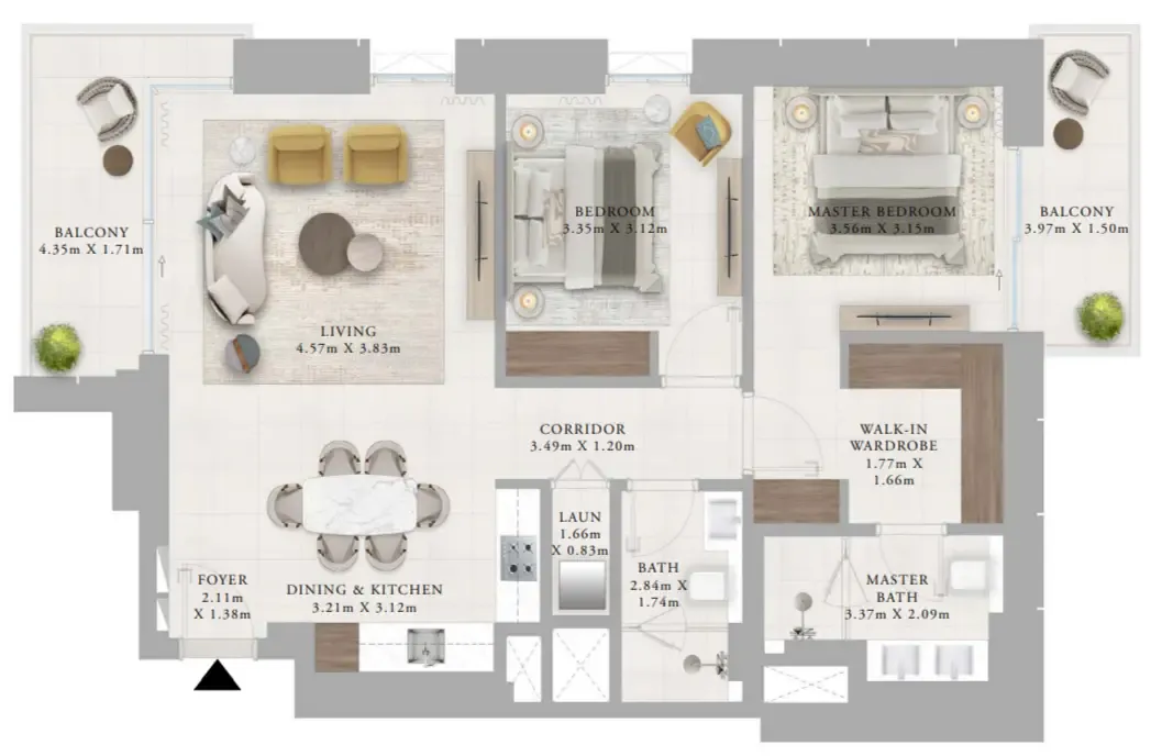 Creek Haven — планировка 2 BR Type E