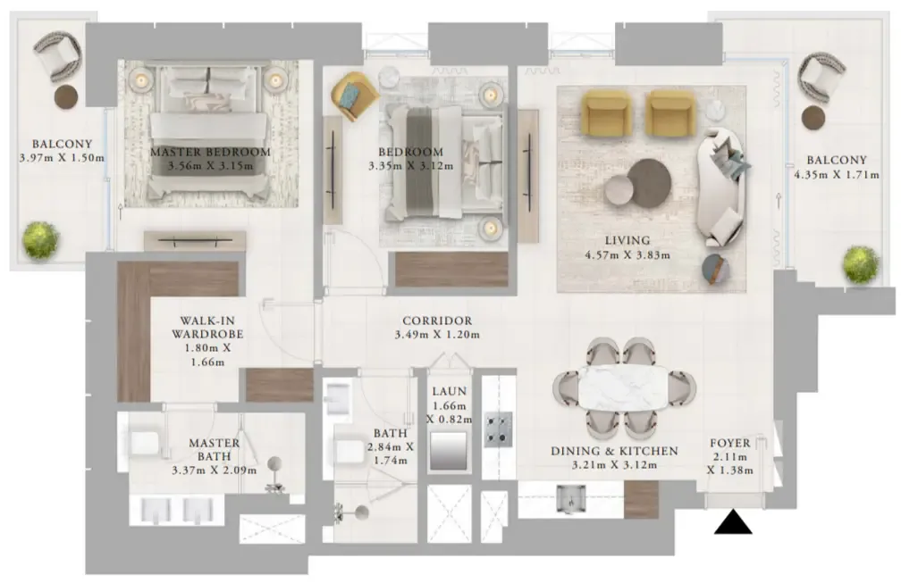 Creek Haven — планировка 2 BR Type A