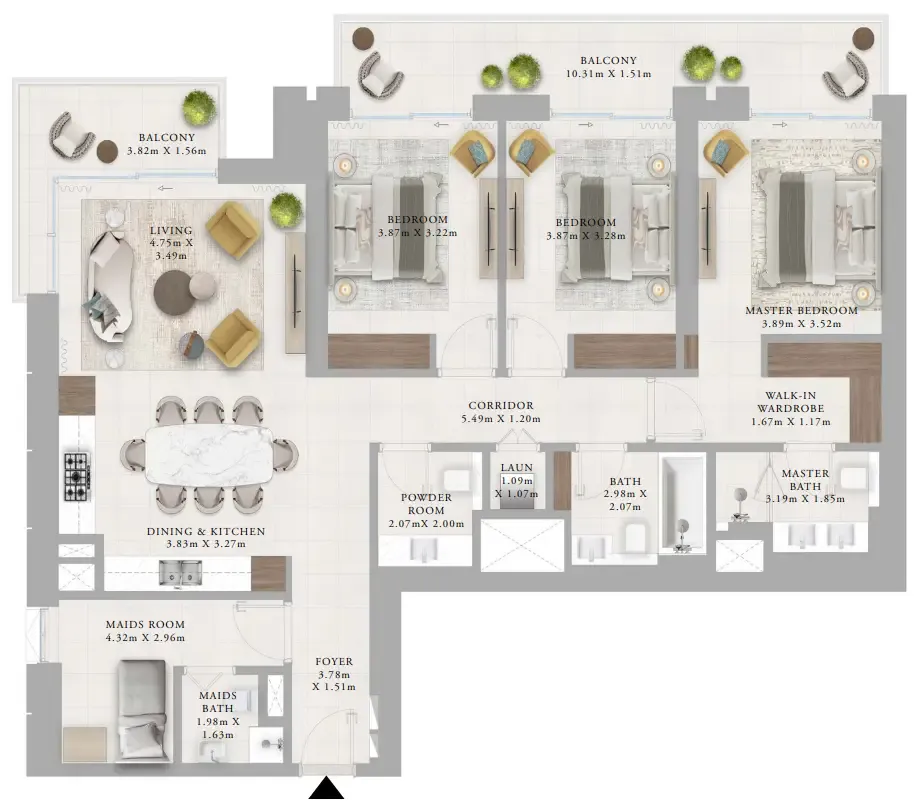 Creek Haven — планировка 3 BR Type B