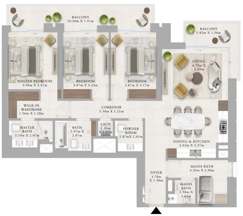 Creek Haven — планировка 3 BR Type A