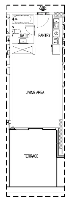 Damac Hills – Park Town — планировка 0 BR Type A