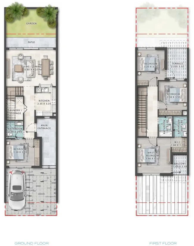 Damac Islands Phase 1 and 2 — планировка 4BR Townhouse