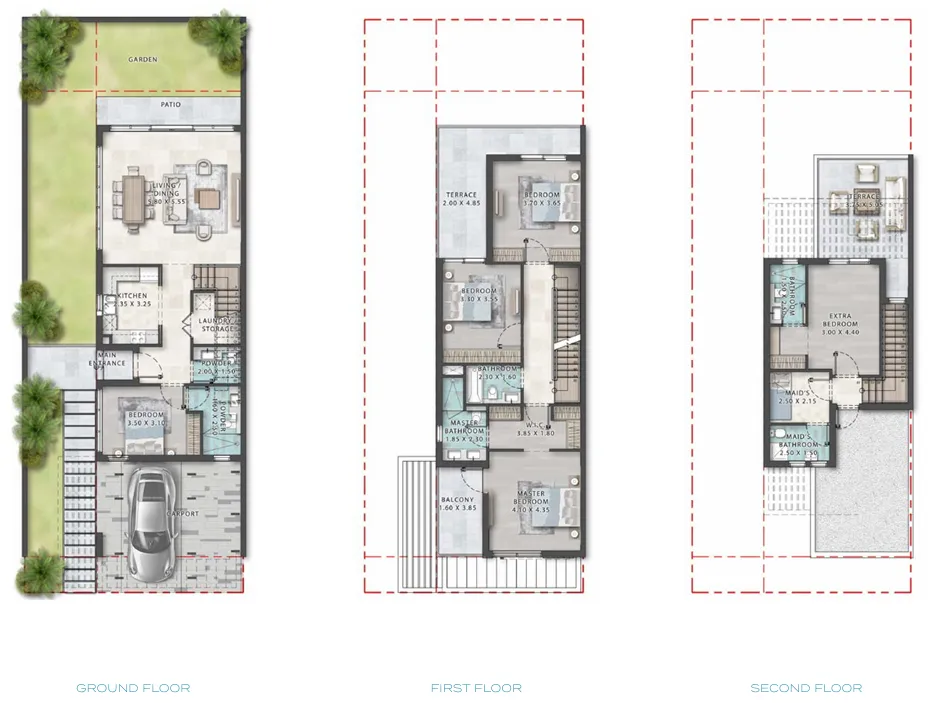 Damac Islands Phase 1 and 2 — планировка 5BR Townhouse