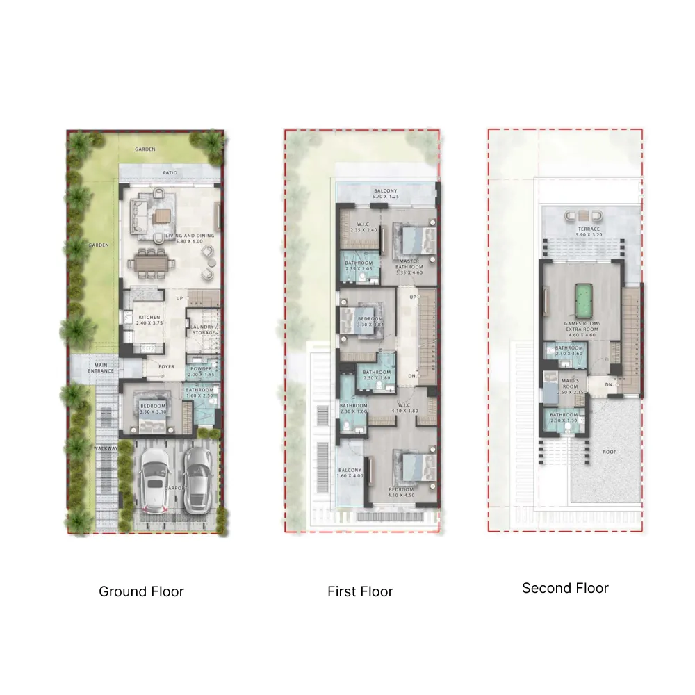 Damac Islands Phase 1 and 2 — планировка 5BR Villa