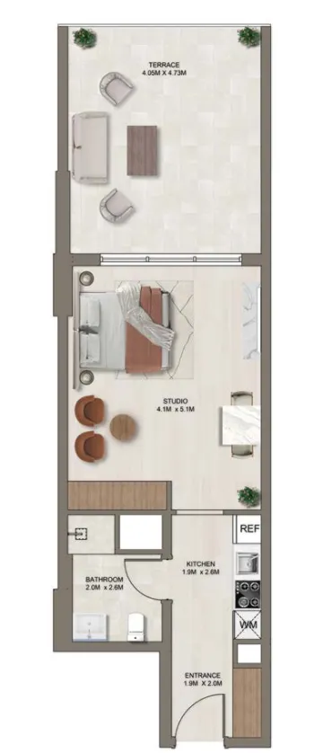 Ghaff Land Residence — планировка None BR Type A
