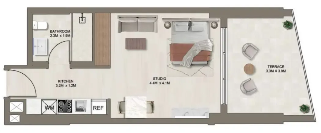 Ghaff Land Residence — планировка 0 BR Type K