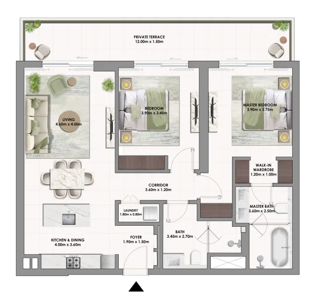 Golf Dale — планировка 2 BR Type A