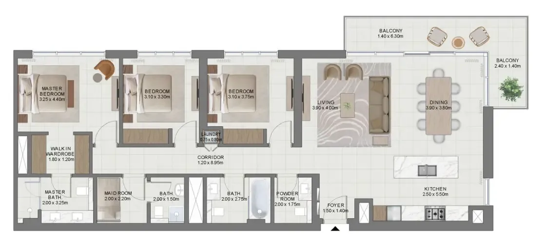 Golf Hills 2 — планировка 3 BR Type C