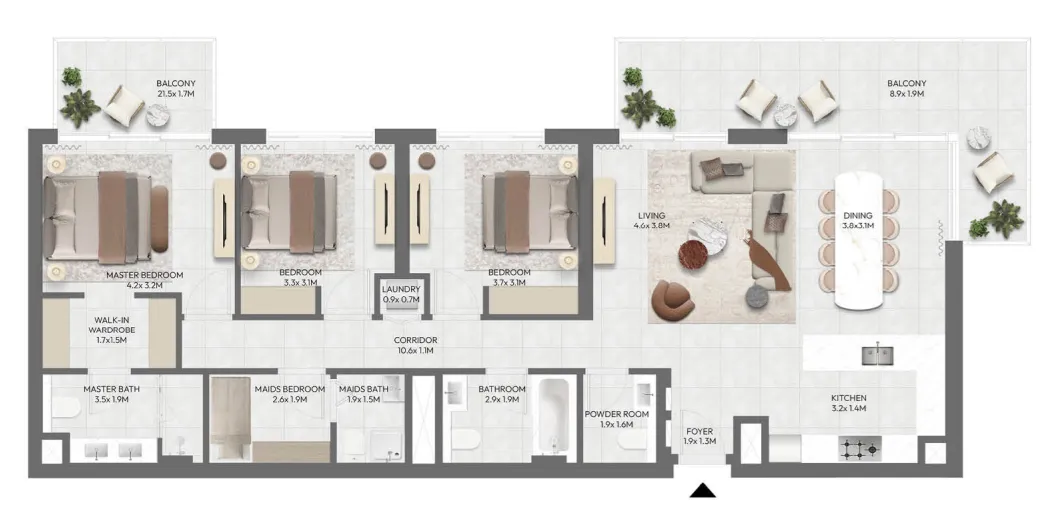 Golf Point — планировка 3 BR Type C