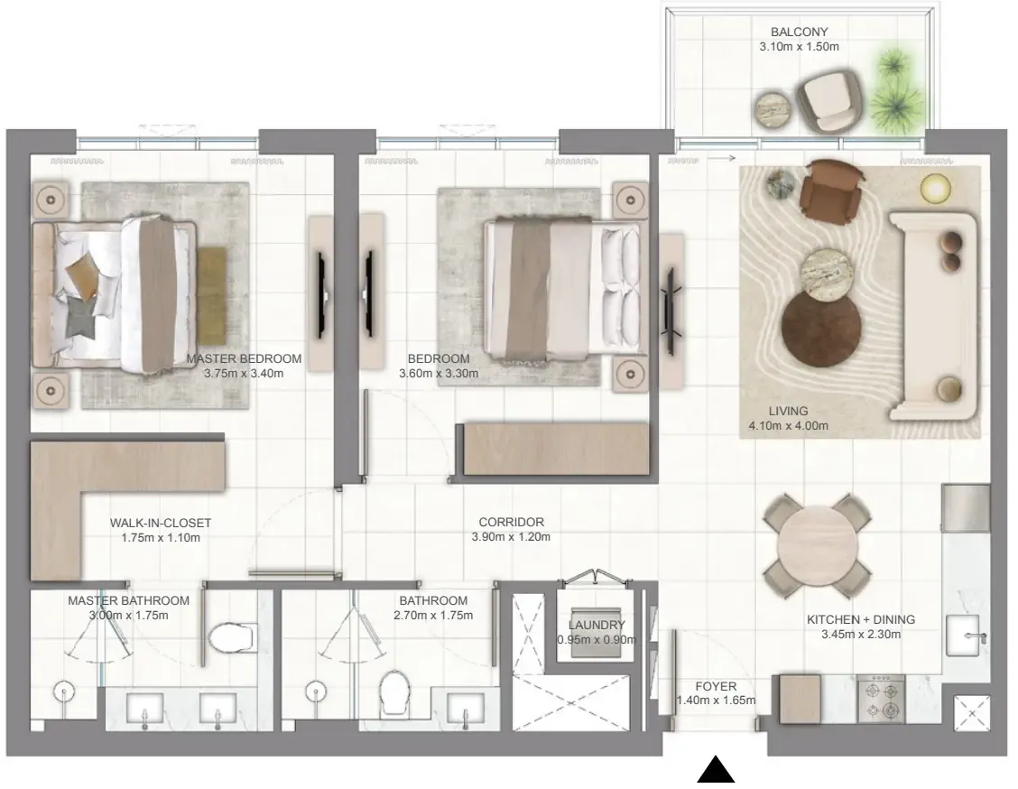 Golf Vale — планировка 2 BR Type I