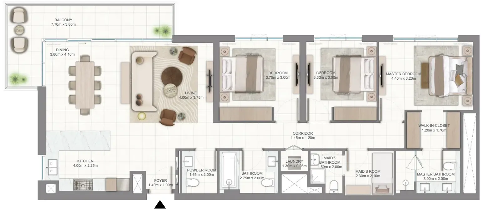 Golf Vale — планировка 3 BR Type E