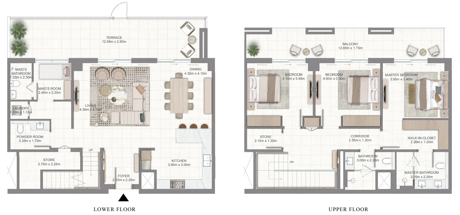 Golf Vale — планировка 3 BR Townhouse Type 1