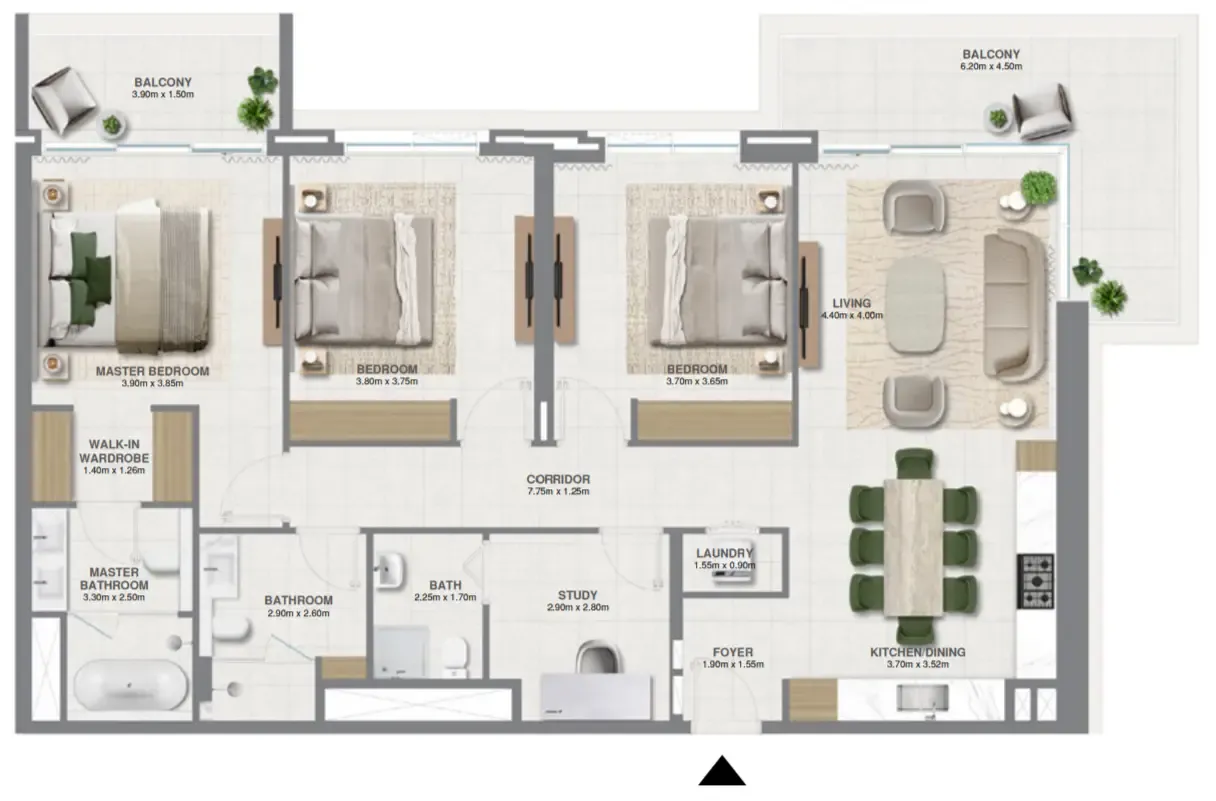 Golf Verge — планировка 3 BR Type A