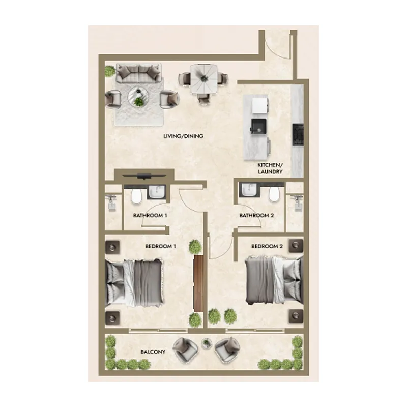 Greenfield Living — планировка 2BR_un10