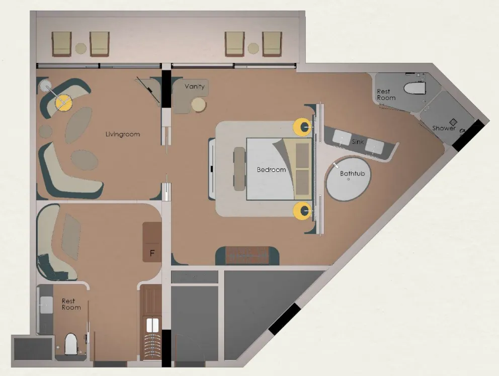 Hotel London — планировка 1 BR Type A