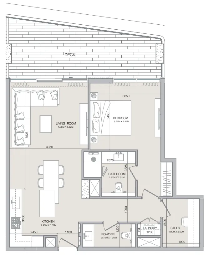 Isolana Residences — планировка 1 BR Type A