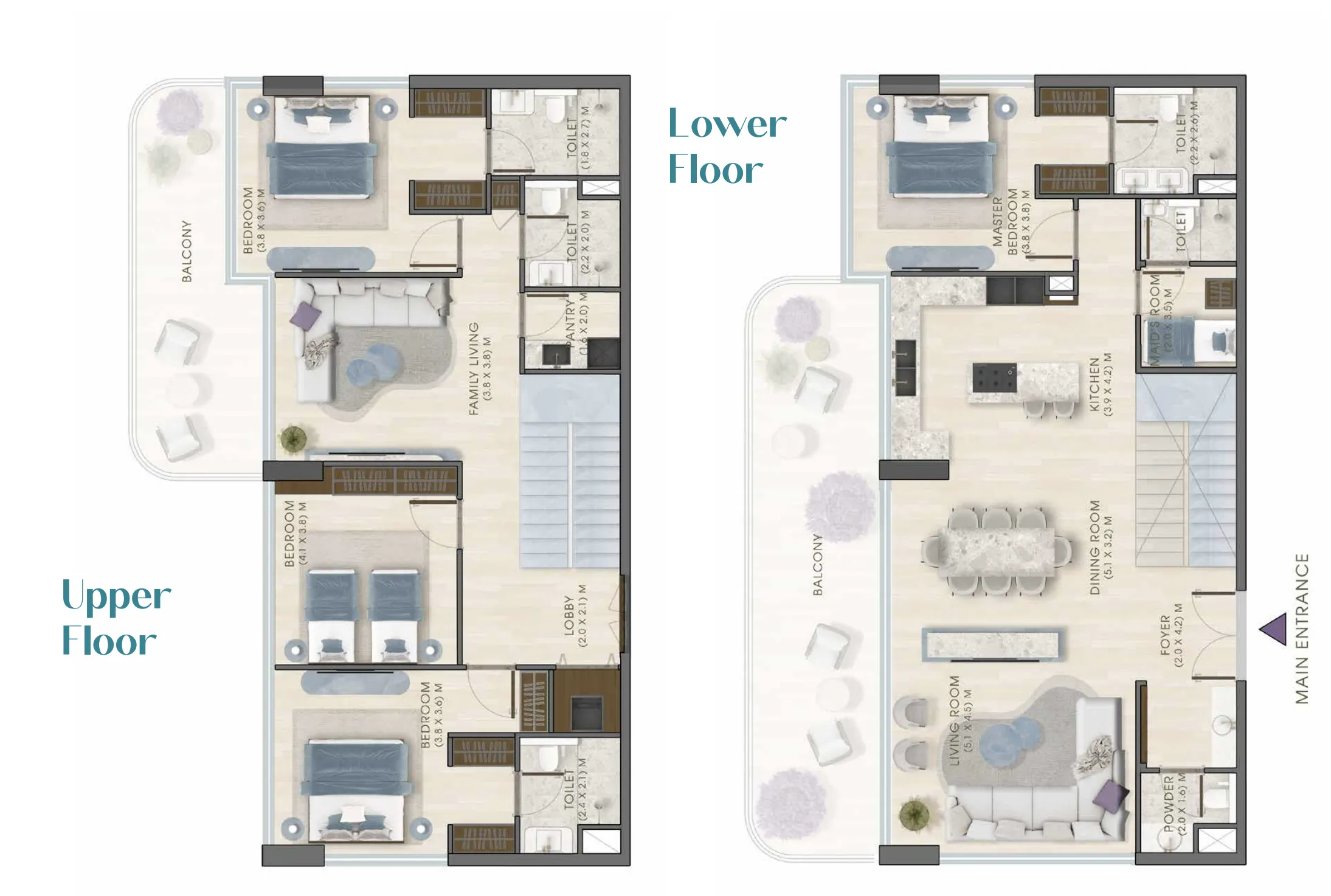 Kaia Residences — планировка 4 BHK DUPLEX
