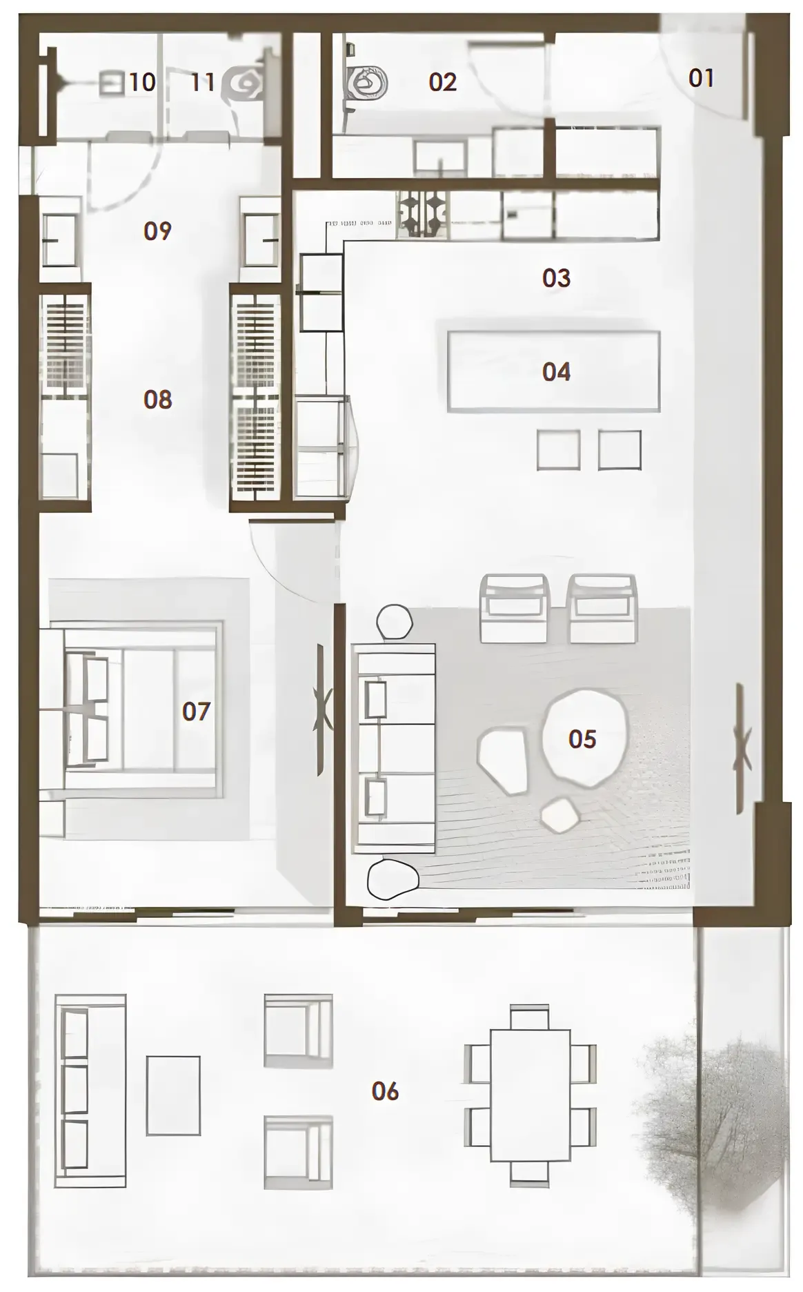 Keturah Reserve — планировка 1 BR Type J