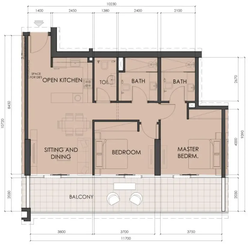 Living Legends Phase 5 — планировка 2 BR Type F