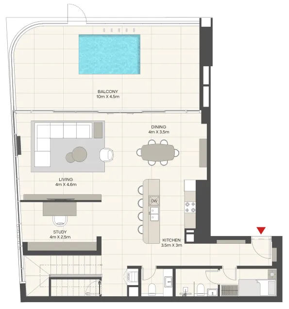 LIV Maritime — планировка 3 BR Type B