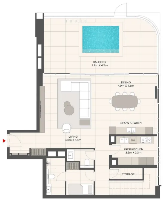 LIV Maritime — планировка 3 BR Type C