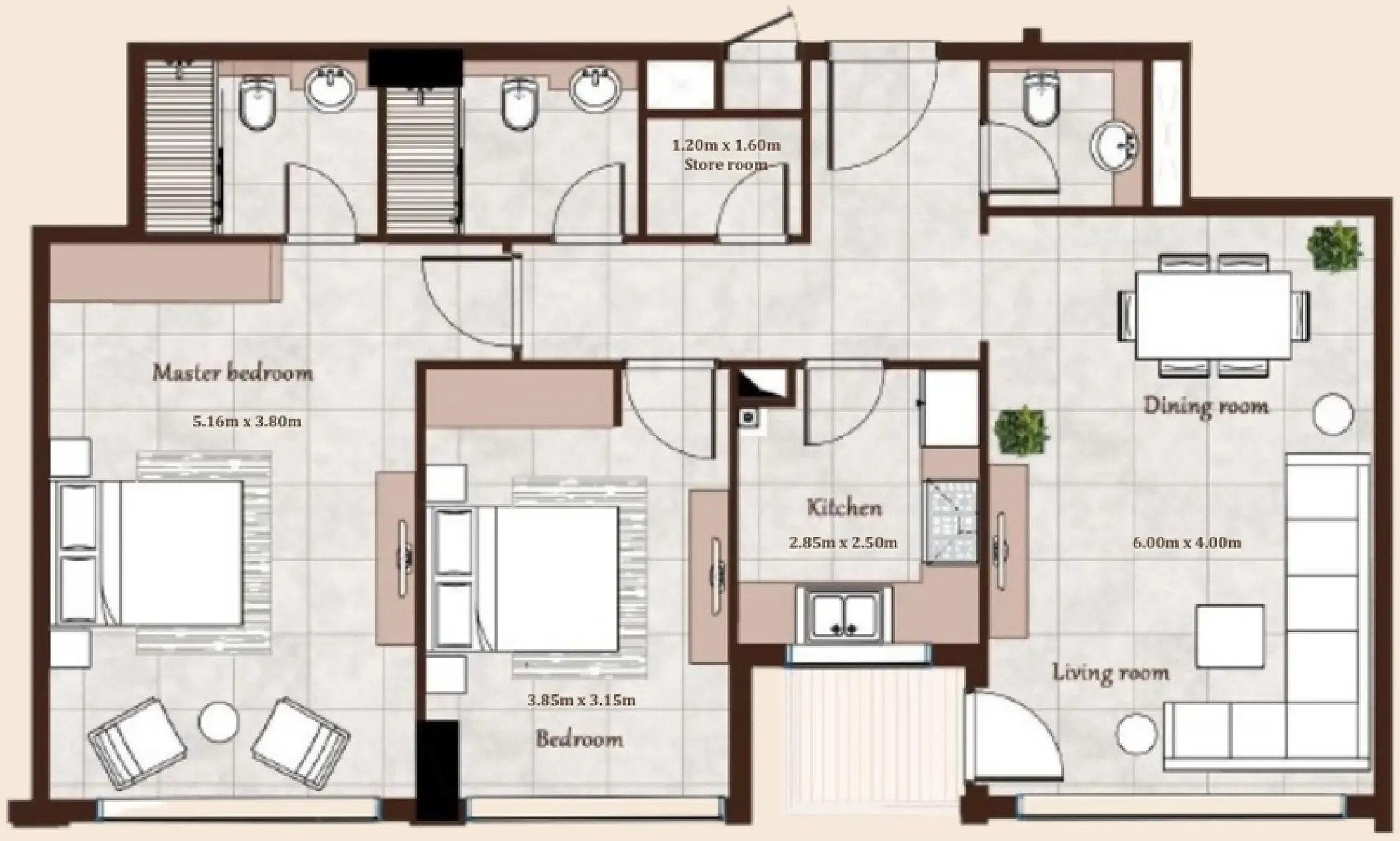 Maison Cannelle Residence — планировка 2 BR Type A