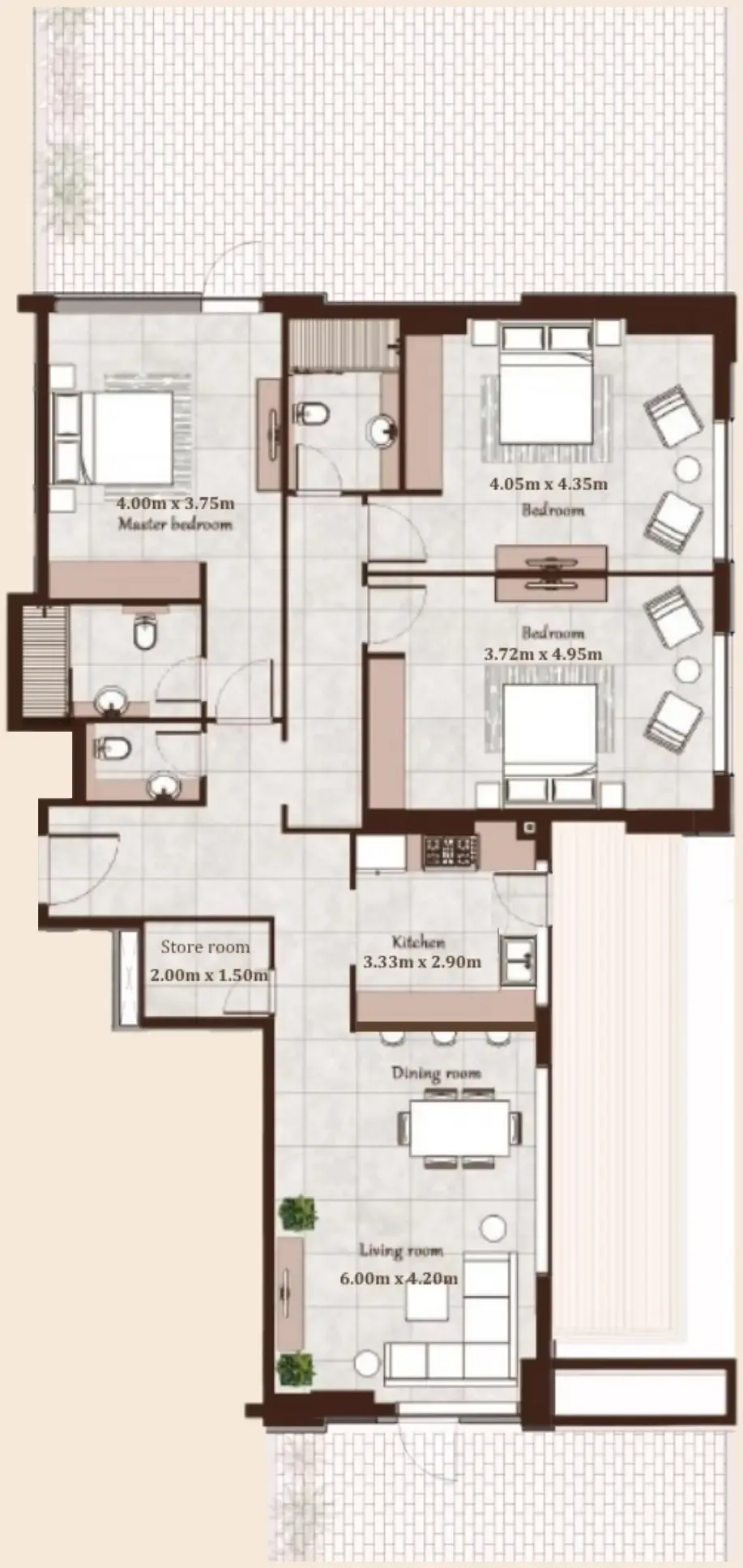 Maison Cannelle Residence — планировка 3 BR Type G