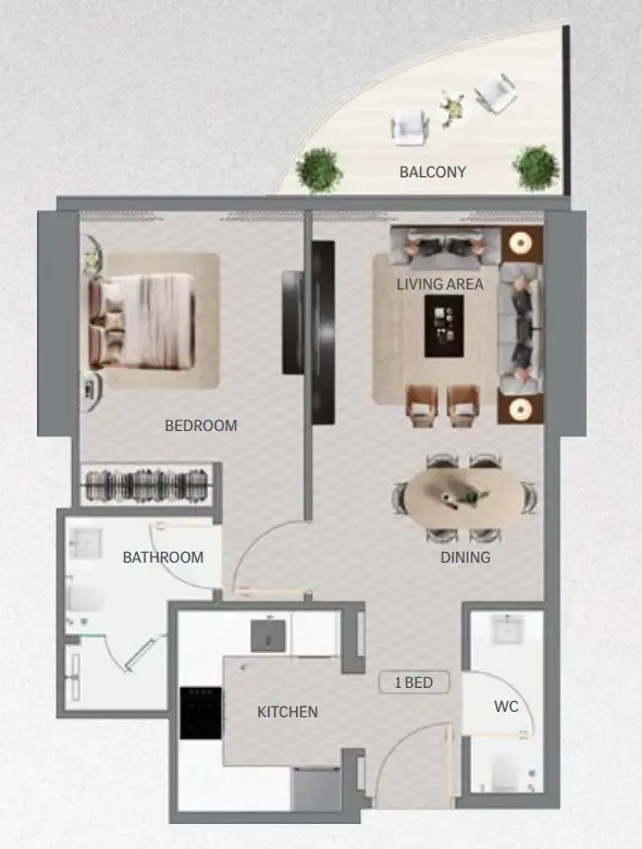 Maybach 6 — планировка 1 BR Type A