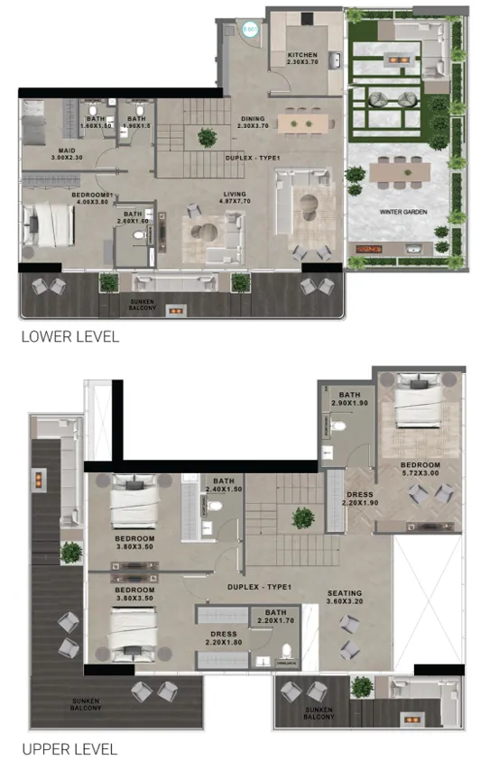 Reef 999 — планировка 4BR Type 1