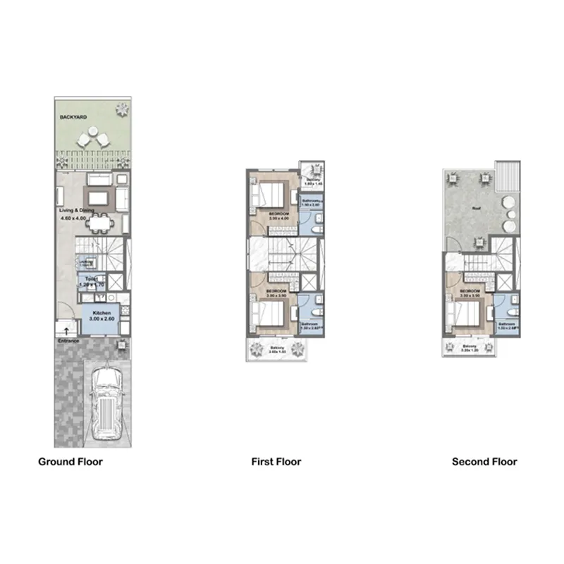 Reportage Hills — планировка 3BR TH TypeC