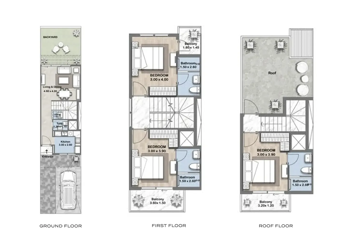 Reportage Hills — планировка 3 BR Type BF