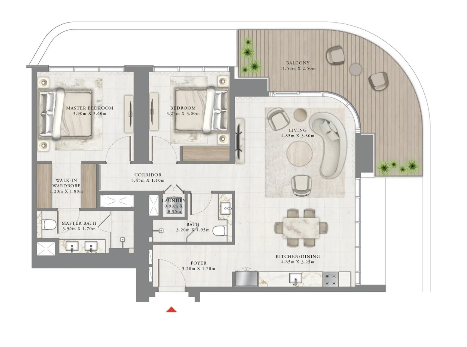Seapoint — планировка 2 BR Type D