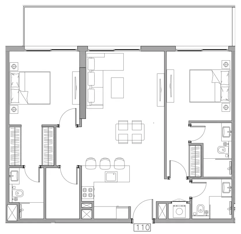 Trevino — планировка 2 BR Type B