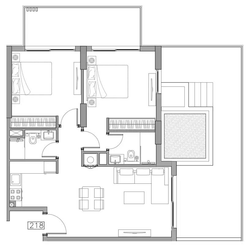 Trevino — планировка 2 BR Type D
