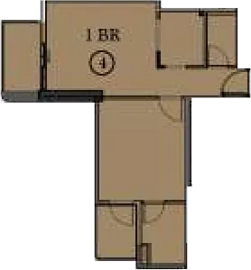 Seslia Tower — планировка 1 BR Type C