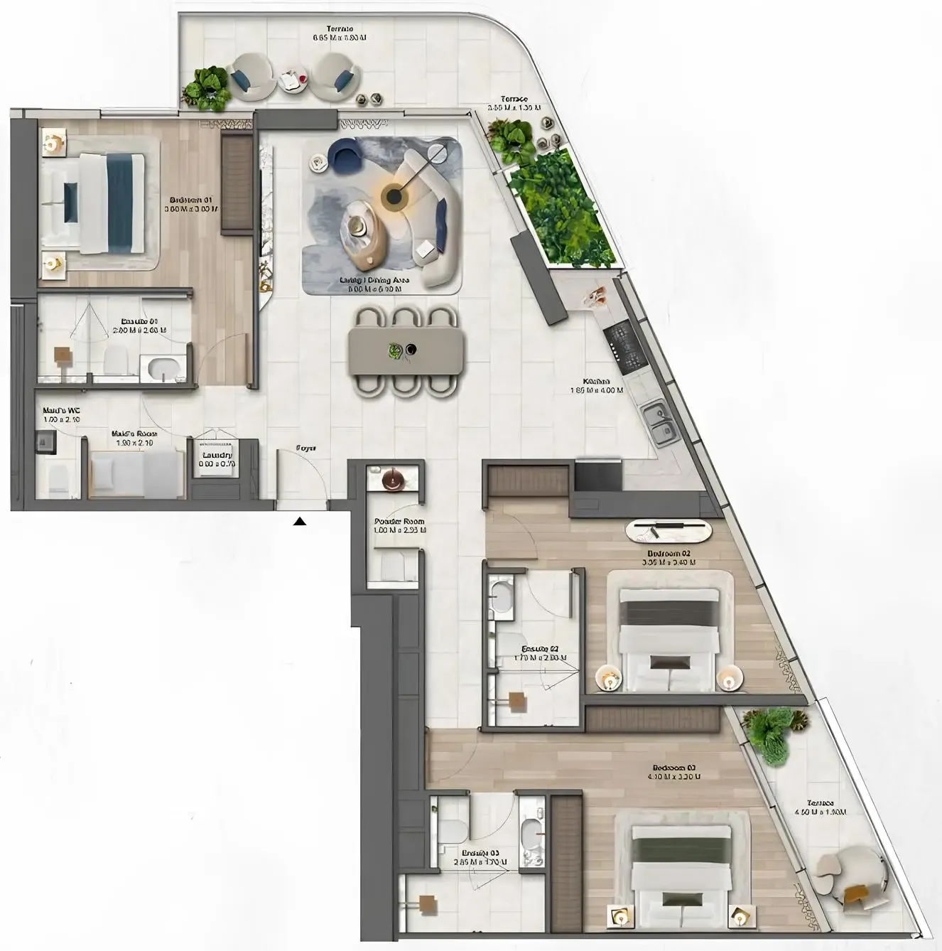 Soulever by Beyond — планировка 3 BR Type D