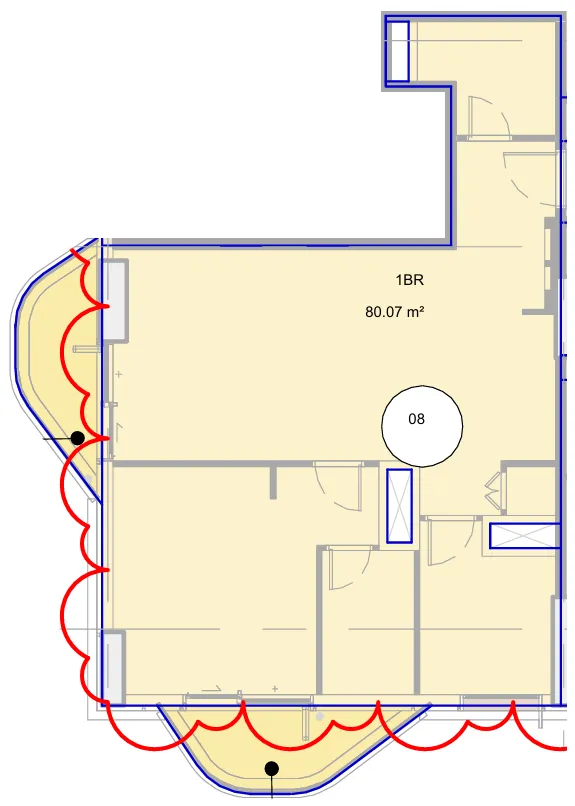 Takaya — планировка 1BR Type 08
