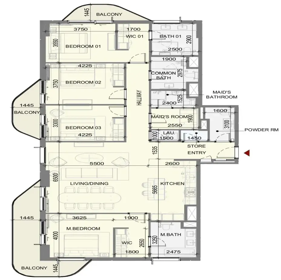 Takaya — планировка 4 BR Type AC