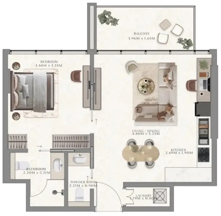 The Collection at Taiyo — планировка 1 BR Type U