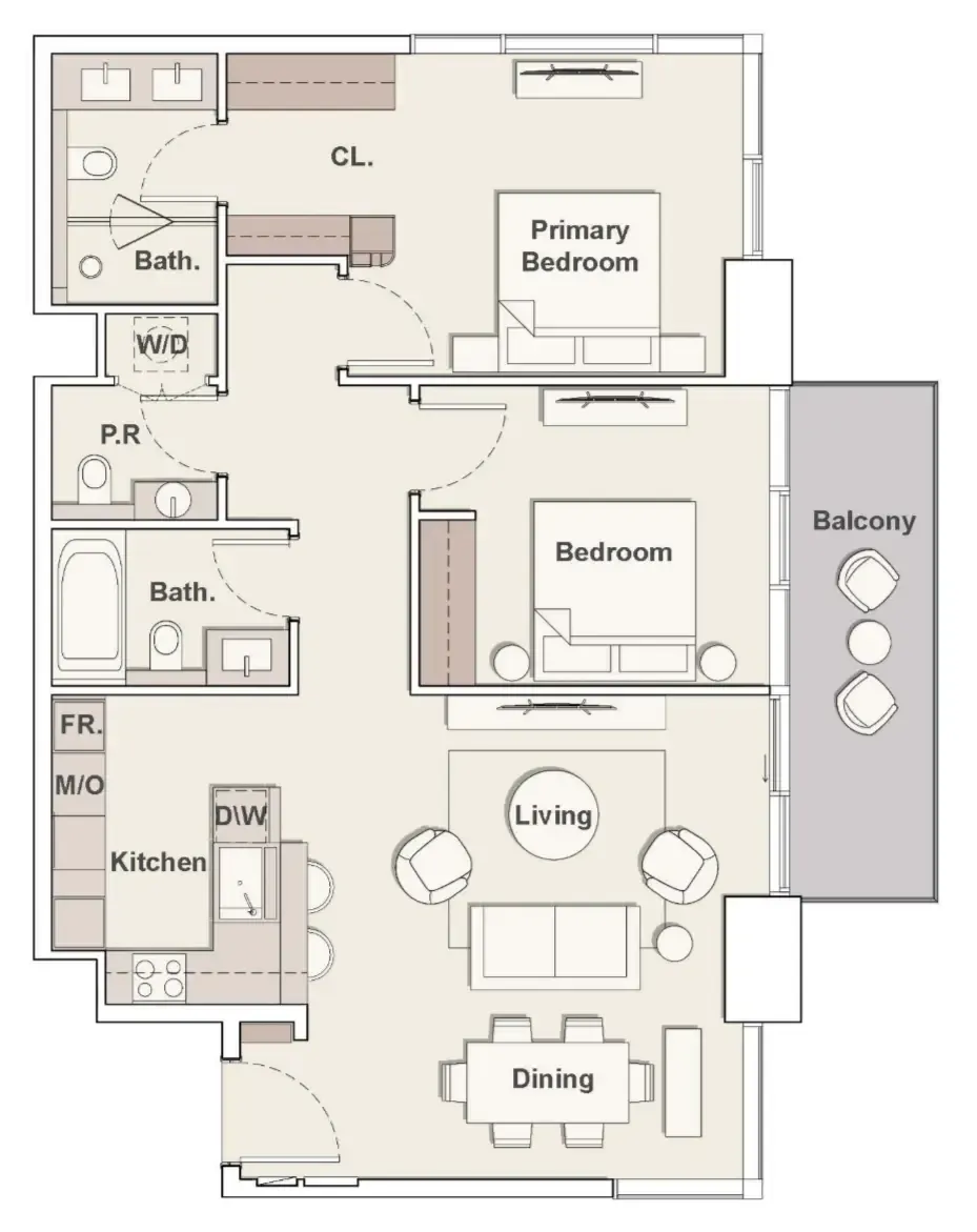 The Highgrove — планировка 2 BR Type G